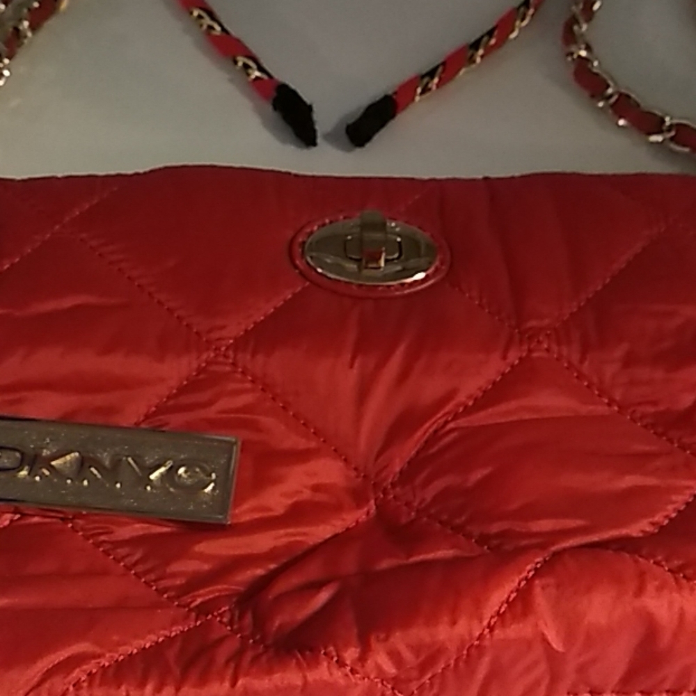 DKNYC Red/Gold Soft Shoulder bag